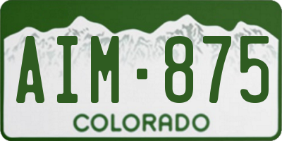 CO license plate AIM875