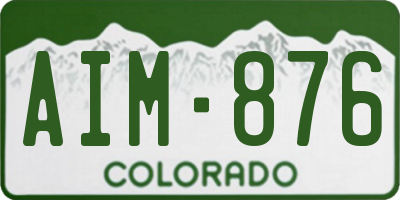 CO license plate AIM876