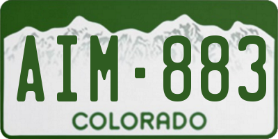 CO license plate AIM883