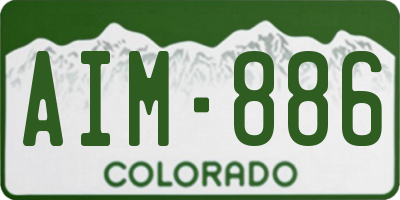 CO license plate AIM886