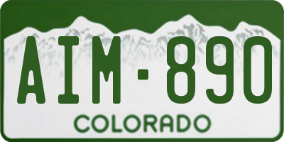 CO license plate AIM890
