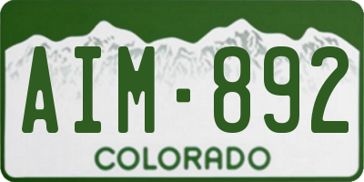 CO license plate AIM892