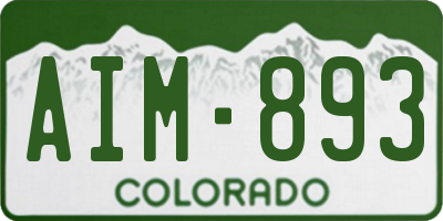 CO license plate AIM893