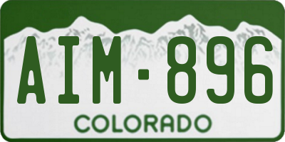 CO license plate AIM896