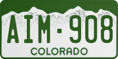 CO license plate AIM908