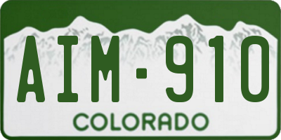 CO license plate AIM910