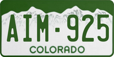 CO license plate AIM925