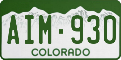 CO license plate AIM930