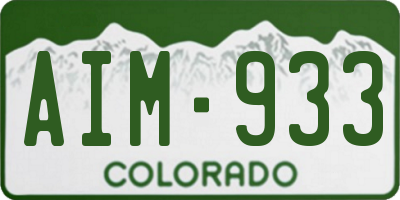 CO license plate AIM933