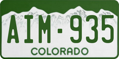 CO license plate AIM935