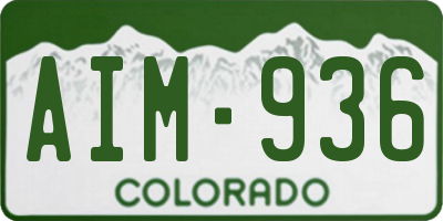 CO license plate AIM936