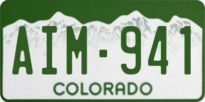 CO license plate AIM941