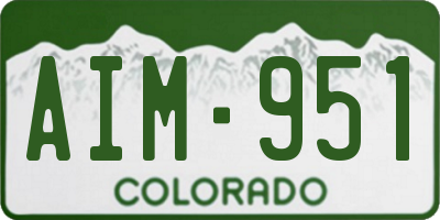 CO license plate AIM951