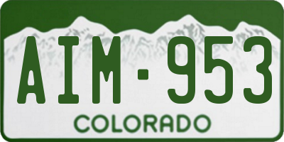 CO license plate AIM953