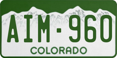 CO license plate AIM960