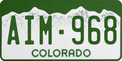 CO license plate AIM968