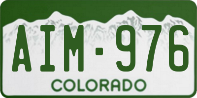 CO license plate AIM976