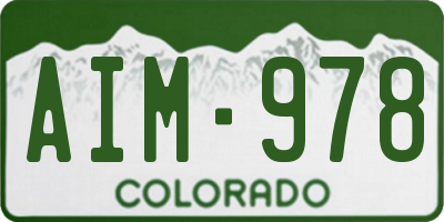 CO license plate AIM978