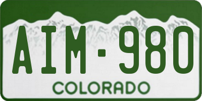 CO license plate AIM980