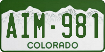 CO license plate AIM981
