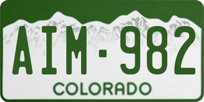 CO license plate AIM982