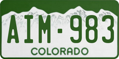 CO license plate AIM983