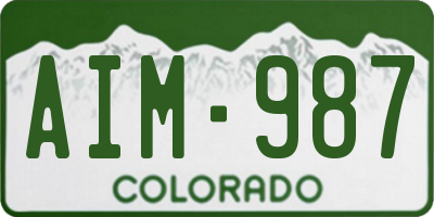 CO license plate AIM987