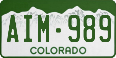 CO license plate AIM989