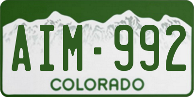 CO license plate AIM992