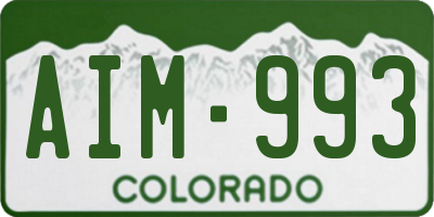 CO license plate AIM993