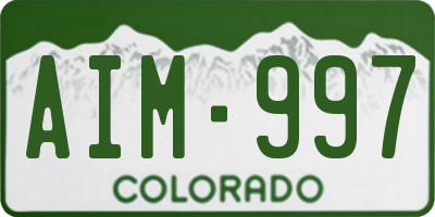 CO license plate AIM997