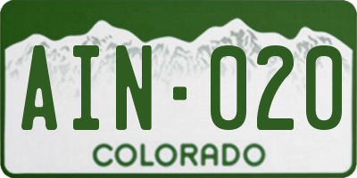 CO license plate AIN020