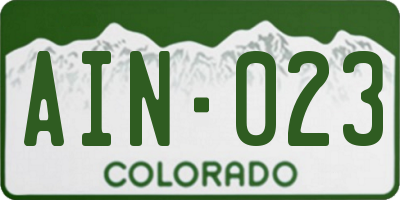 CO license plate AIN023