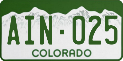 CO license plate AIN025