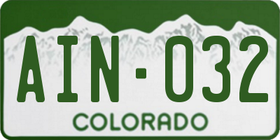 CO license plate AIN032