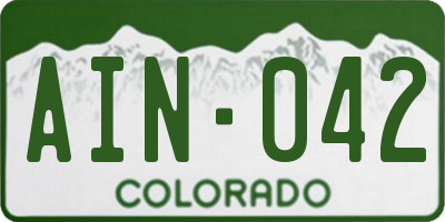 CO license plate AIN042