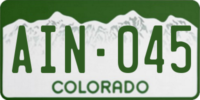 CO license plate AIN045