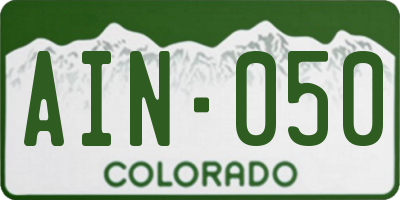 CO license plate AIN050