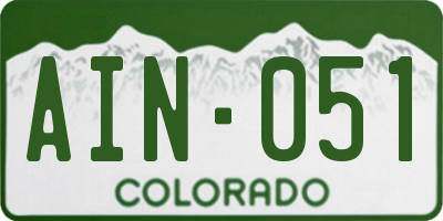 CO license plate AIN051
