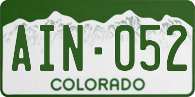 CO license plate AIN052