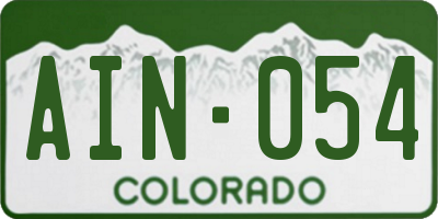 CO license plate AIN054