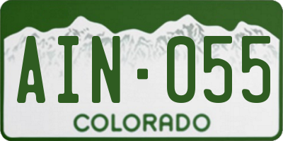 CO license plate AIN055