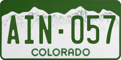 CO license plate AIN057