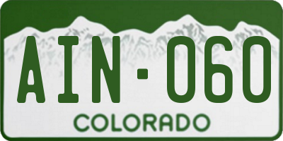 CO license plate AIN060