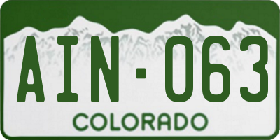 CO license plate AIN063