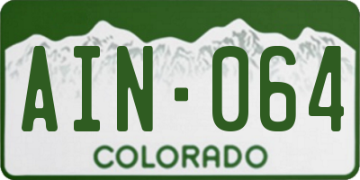 CO license plate AIN064