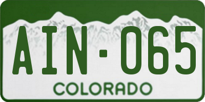 CO license plate AIN065