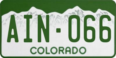 CO license plate AIN066