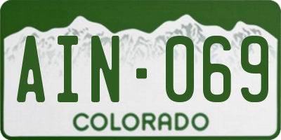 CO license plate AIN069