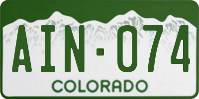 CO license plate AIN074